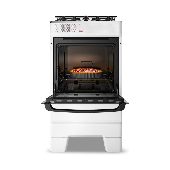 Fogão Esmaltec Ideal Top Branco — Interior forno 50L com suportes para assadeira
