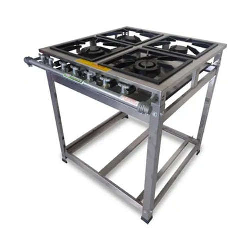 Fogão Industrial Cristal Aço Luxo Inox 4 Bocas 30x30 - vista 1