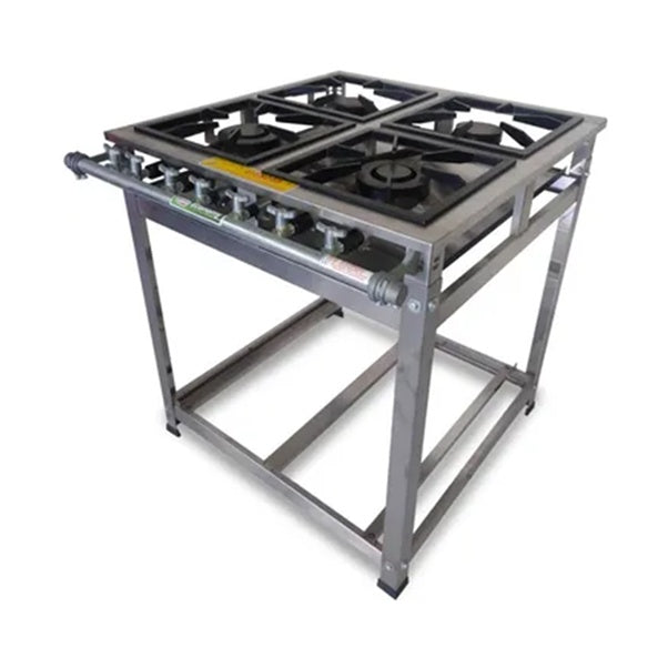 Fogão Industrial Cristal Aço Luxo Inox 4 Bocas 30x30 - vista 1