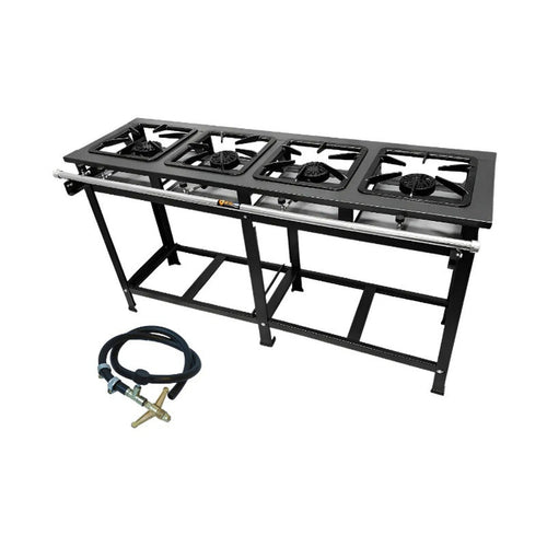 Fogão Industrial 4 Bocas 40x40 Queimador Simples Alta Pressão Linha Master Cristalaço