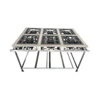 Fogao Industrial 6 Bocas 40x40 QD Inox Master Cristal Aco GLP BP - Vista frontal profissional