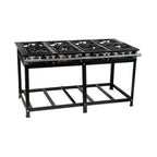 Fogão Industrial 8 Bocas 40x40 QD BP Master Rem Cristal Aço - Vista frontal profissional