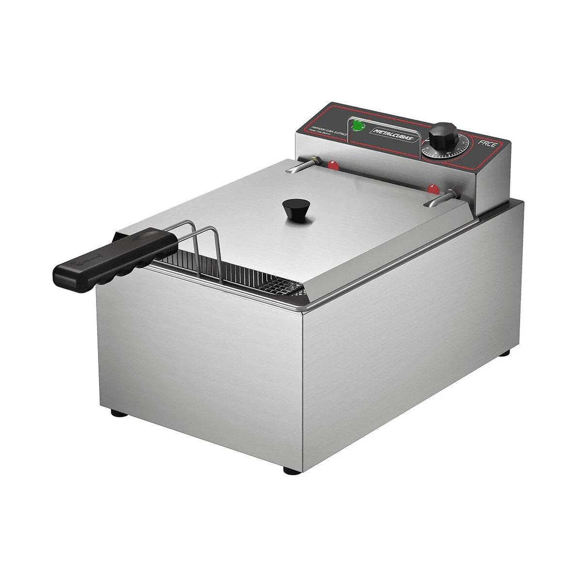 Fritadeira Eletrica Metalcubas FRCE 5 Inox 5 Litros 220V - Vista frontal profissional