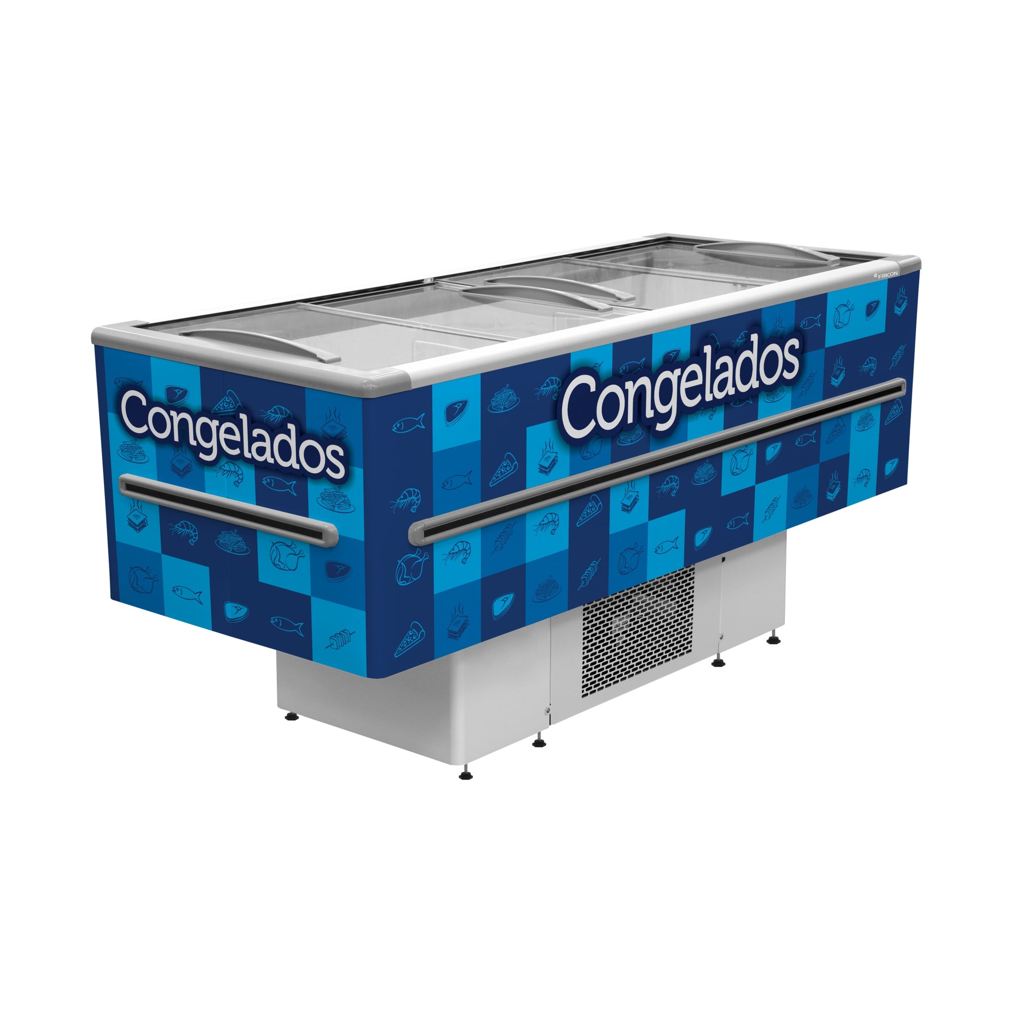 Ilha Expositora Fricon ICED 568 V Azul 568L 220V para supermercado e sorveteria - vista 1