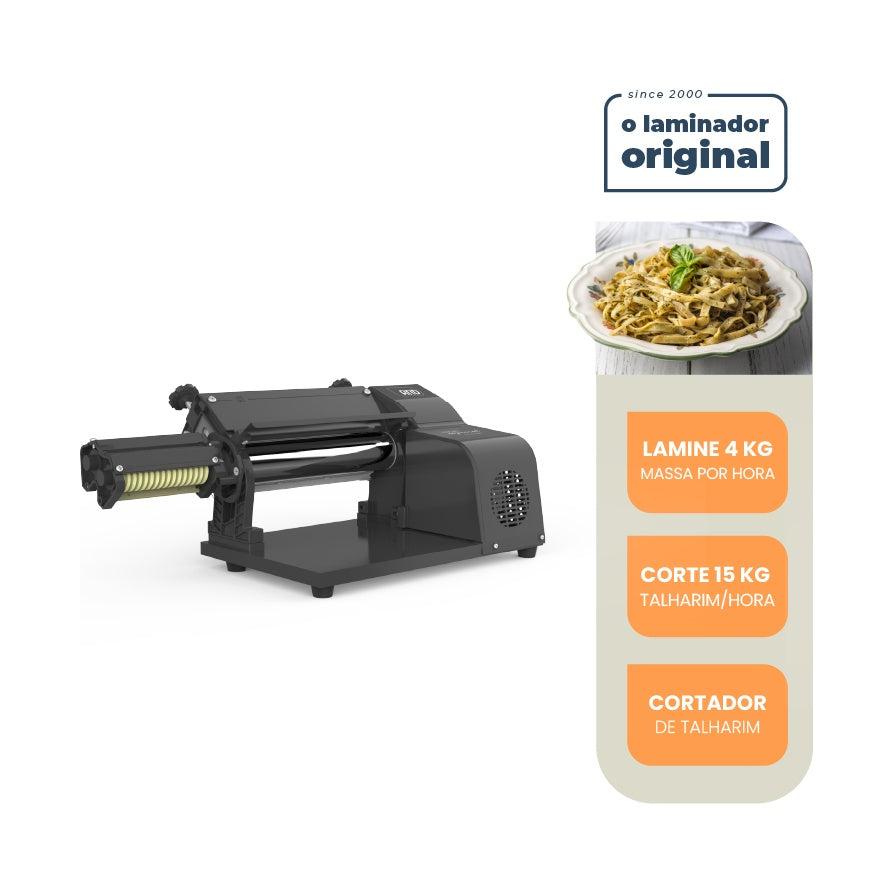 Laminador Industrial de Massas Anodilar 28cm com cortador 220V carenagem ABS nero cromado padaria pizzaria pastelaria - vista 2