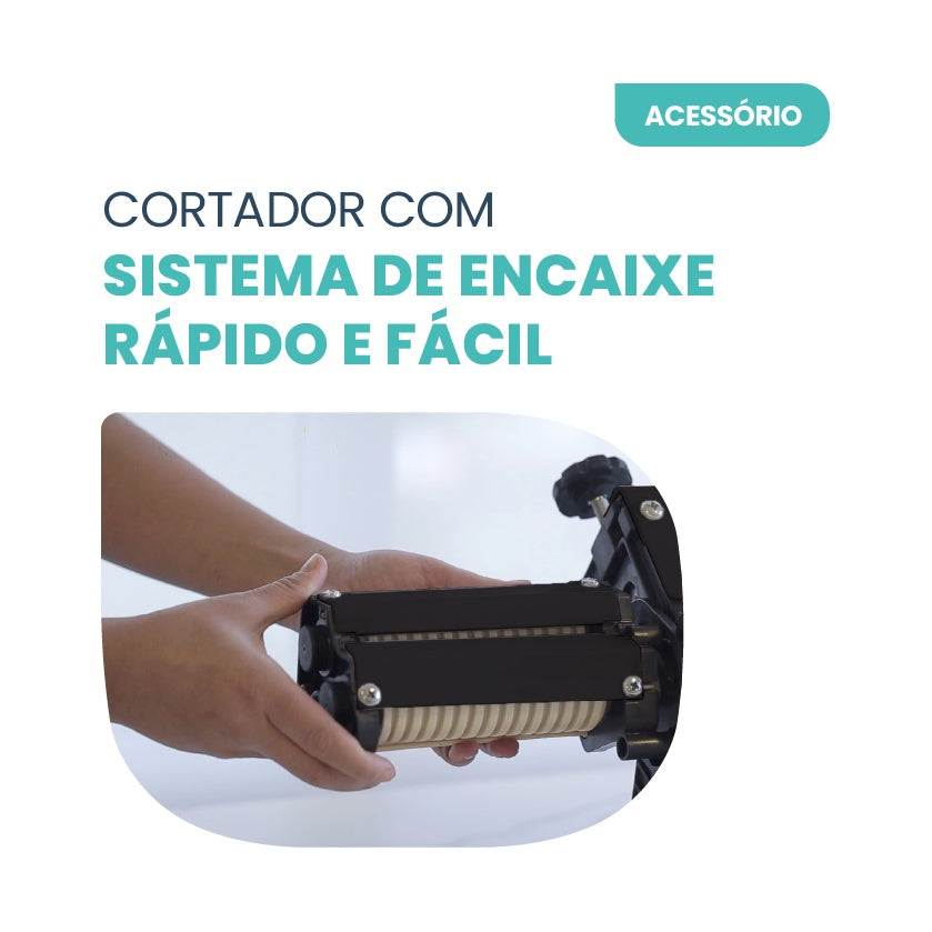 Laminador Industrial de Massas Anodilar 28cm com cortador 220V carenagem ABS nero cromado padaria pizzaria pastelaria - vista 4