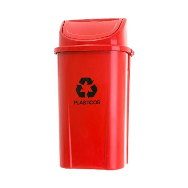 Lixeira Basculante 60L Vermelha — Cesto de Lixo Plástico para Cozinha Industrial, Restaurante e Comércio