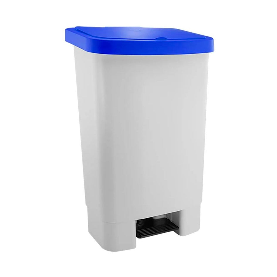 Lixeira 50L Branca Tampa Vermelha