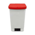 Lixeira Plastica 50 Litros Branca Tampa Vermelha Coleta Seletiva - Vista frontal profissional