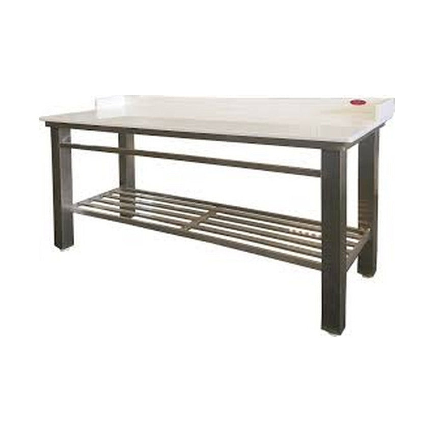 Mesa de Trabalho Inox IMECA 190x70cm Placa Polietileno 20mm com Frontão - Vista profissional