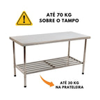 Imeca Mesa Inox Imeca — Mesa de Trabalho em Aço Inox para Cozinha Industrial — imagem 2