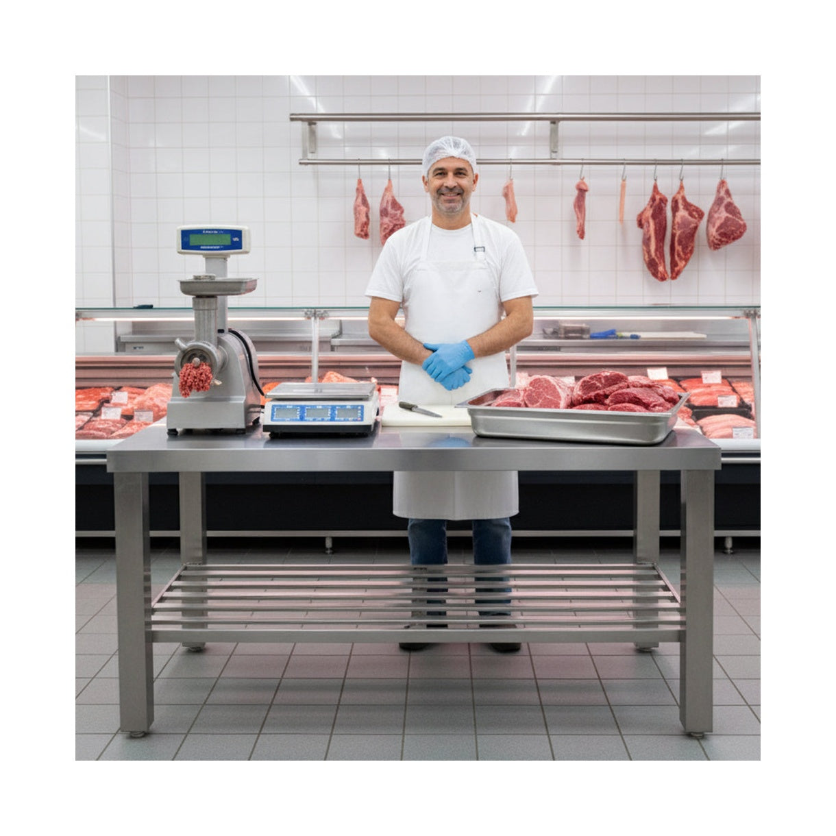 Mesa de Inox Imeca 190x90 cm com Grade