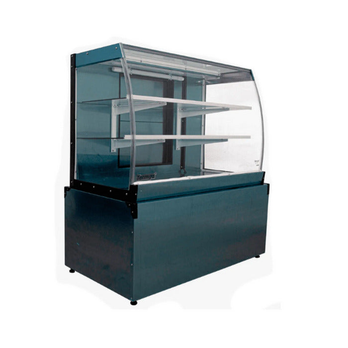 Balcão Expositor Refrigerado Termisa 1,20m Placa Fria Inox BGMCP 1202 - Vista frontal com vidro curvo