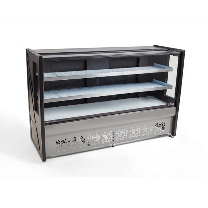 Balcão Refrigerado Polar Platinum 1,75m 2 Placas Preto 220V - Vista frontal profissional