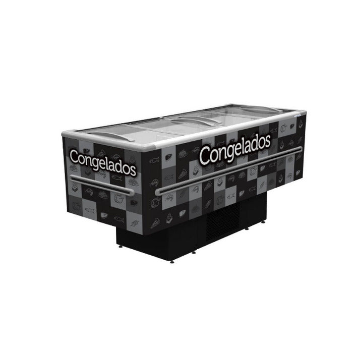 Ilha Expositora Congelados Fricon 568 Litros ICED 568 Preta LED - 220V — Equipamento comercial MakNorte
