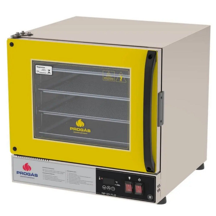 PRP-004 PLUS Amarelo 220V Progás — Forno Turbo Elétrico 39L Digital com 4 Esteiras para Confeitaria