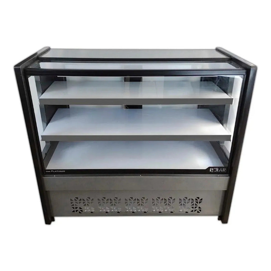 Balcão Refrigerado Polar Platinum 1,25m 2 Placas Preto 220V - Vista frontal profissional