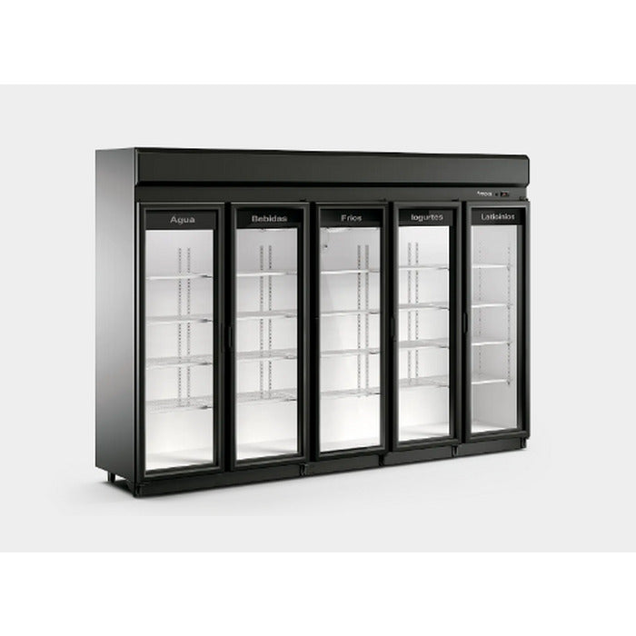 Expositor auto serviço Fricon ACFM 2100 Padrão com 5 portas de vidro