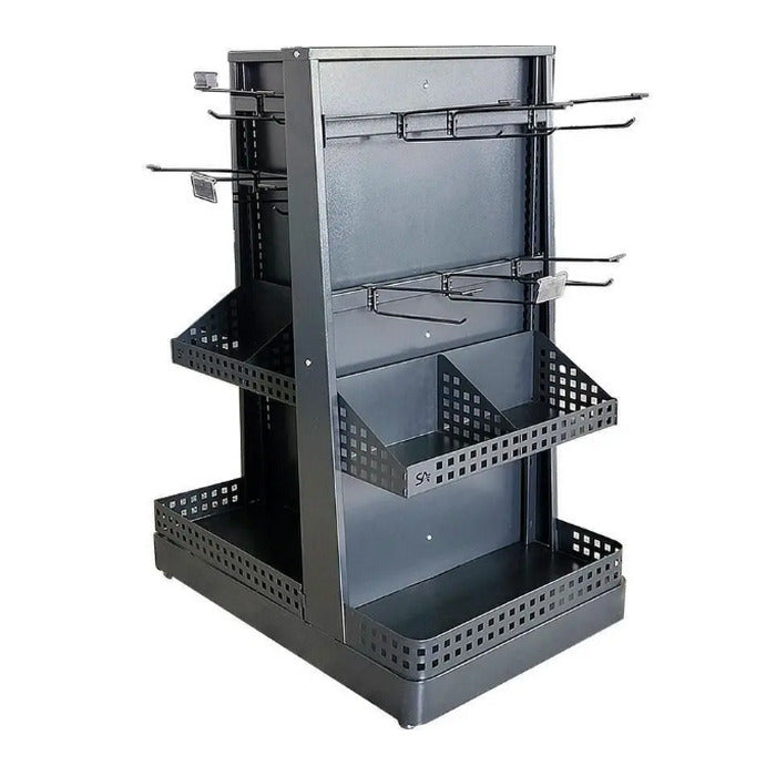 Check-Stand Attractive 24 Ganchos Simples Porta Preço Acrílico Preto SA Gôndolas – expositor frente de caixa