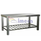 Mesa Imeca 1,80 x 0,80m Total Inox com Grade e Pés 8x8