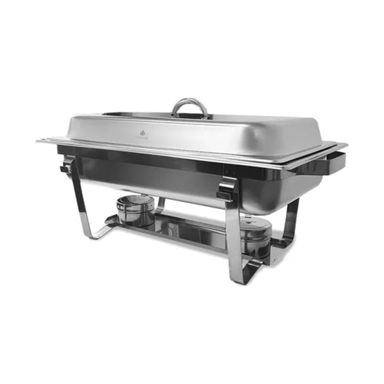 Rechaud Retangular 2 Cubas 9L PR-111 Progás Aço Inox - Vista profissional