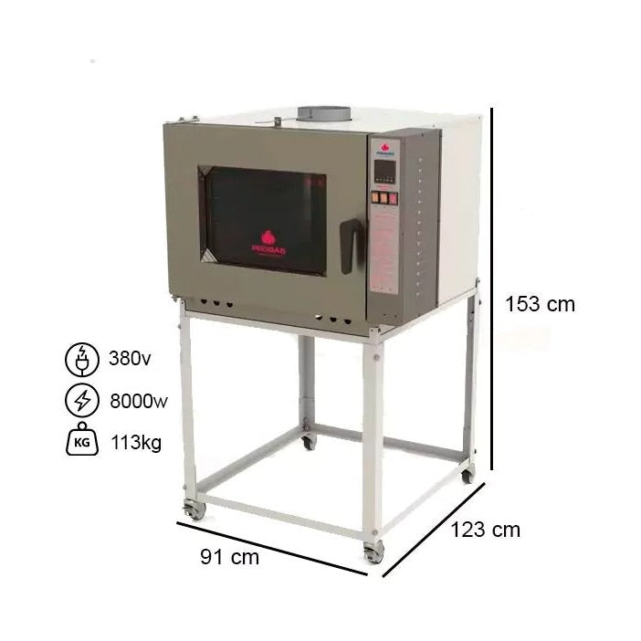 Forno Turbo Elétrico Progás PRP-5000NE 380V trifásico 5 esteiras 58x70cm 375 pães por hora industrial padaria - vista 3