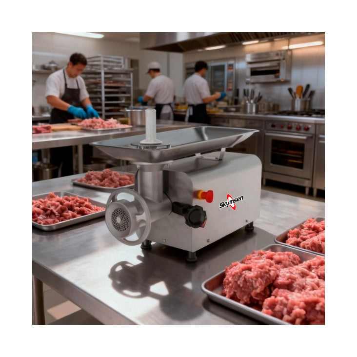 Skymsen Picador de Carne Skymsen PS-22 Inox 220V Boca 22 1,5CV profissional açougue — vista 3