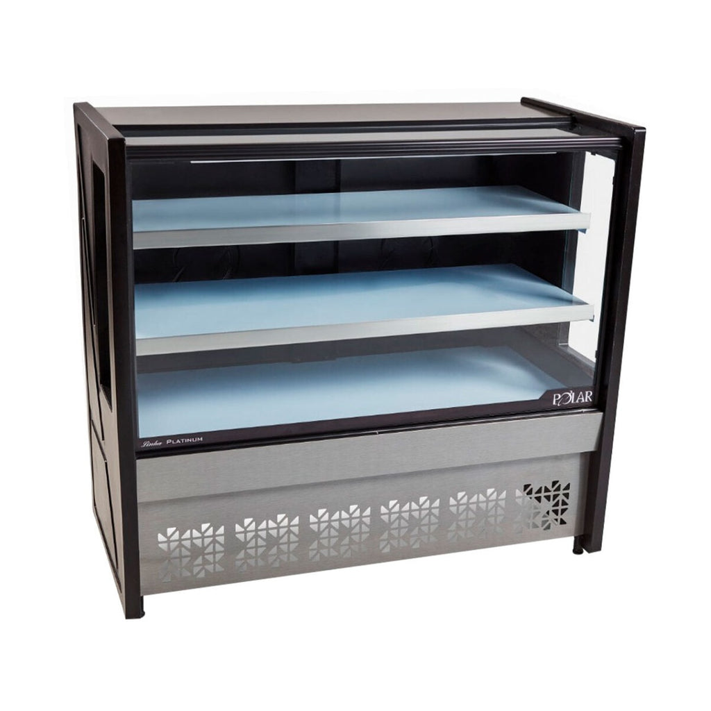 Vitrine Natural Polar 1,25m PVNP 125 — Expositor Sem Refrigeração com Portas Bandejas para Padaria e Confeitaria